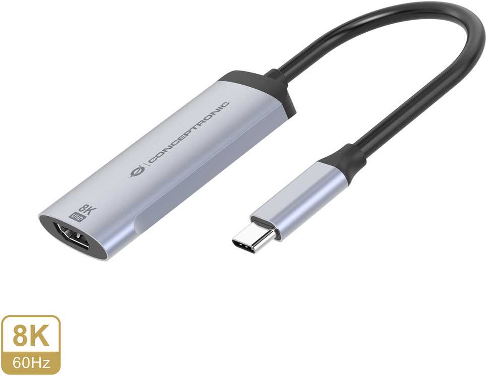 Adapteris USB Conceptronic ABBY23G USB-C - HDMI Sidabrinė (ABBY23G)