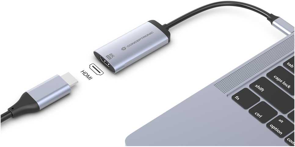 Adapteris USB Conceptronic ABBY23G USB-C - HDMI Sidabrinė (ABBY23G)