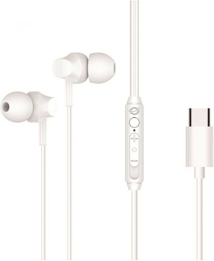 Ausinės Conceptronic BRENDAN03W ausinės/komplektas słuchawkowy su laidu Douszny Połączenia/muzyka USB Type-C Baltas