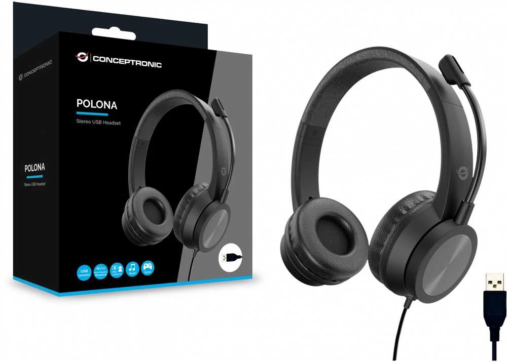 CONCEPTRONIC Ausinės USB-A Mikro,int.Bed.Stereo 2.0m sw