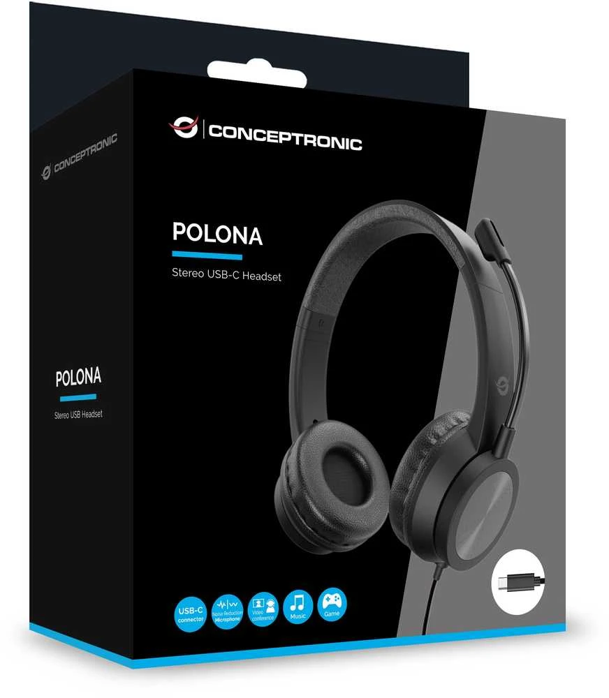 CONCEPTRONIC Ausinės USB-C Mikro,int.Bed.Stereo 2.0m sw