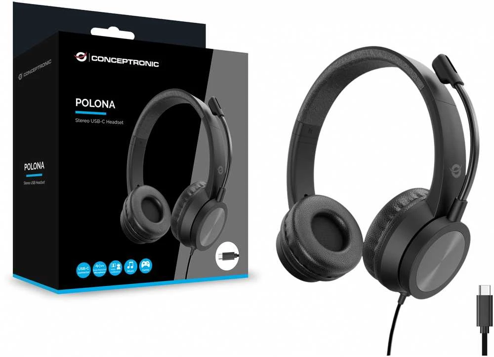 CONCEPTRONIC Ausinės USB-C Mikro,int.Bed.Stereo 2.0m sw