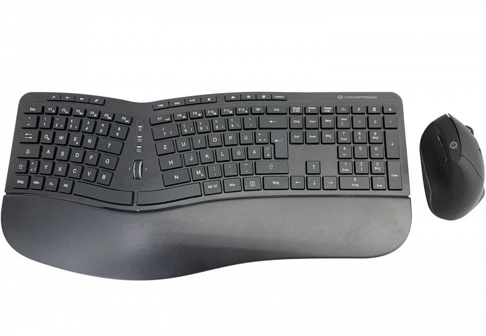 Klaviatūra ir pelė Kit Conceptronic ORAZIO ERGO Wireless Ergonomic Klaviatūra &amp; Pelė Kit German išdėstymas