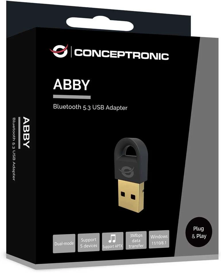 Conceptronic ABBY16B Bluetooth 5.3 USB adapterio pakuotė