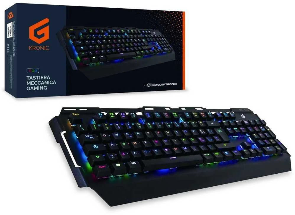 Carruzzo Conceptronic KRONIC klaviatūra Žaidimams USB QWERTY Italų kalba Juoda