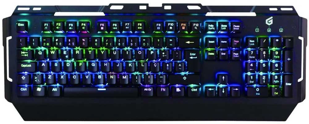 Mėlyna CONCEPTRONIC žaidimų klaviatūra, RGB, PT, mėlynas jungiklis, portugalų kalba.
