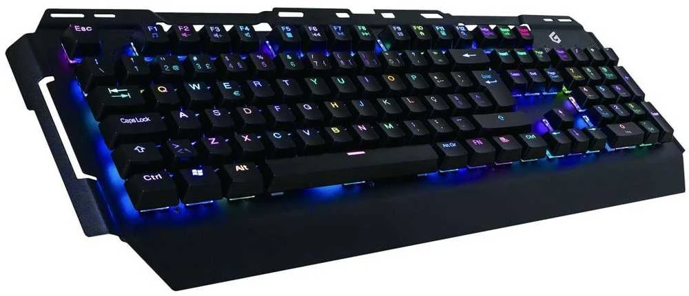 Mėlyna CONCEPTRONIC žaidimų klaviatūra, RGB, PT, mėlynas jungiklis, portugalų kalba.
