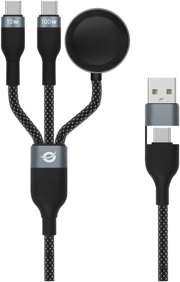 Conceptronic ETTA08B15 kabelis USB USB 2.0 1,5 m USB A 2 x USB C Juodos spalvos