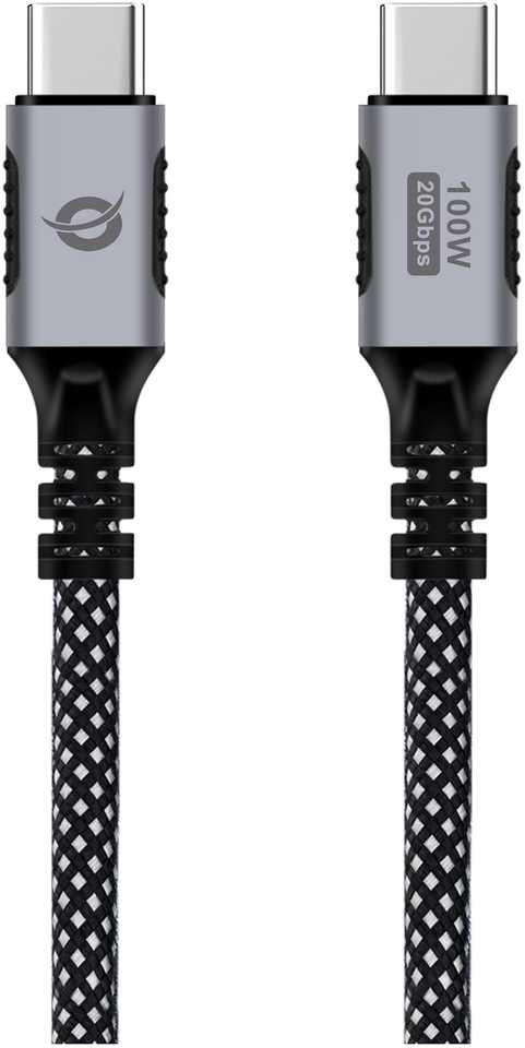 Kabelis USB Conceptronic USB-C - USB-C 1.2 m Juodas (ETTA07B12)