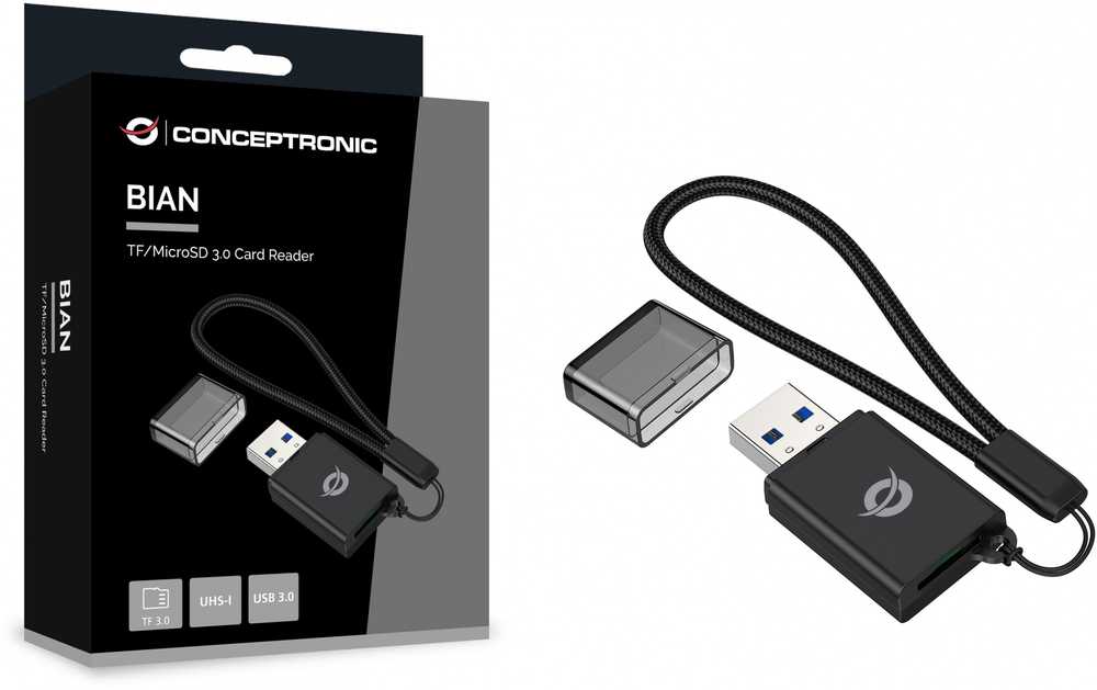 Skaitytuvas Conceptronic Conceptronic BIAN07B czytnik kart USB 3.2 Gen 1 (3.1 Gen 1) Type-A Juodas