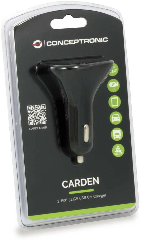 Įkroviklis Conceptronic CARDEN06B 3x USB-A 6.3 A (CARDEN06B)