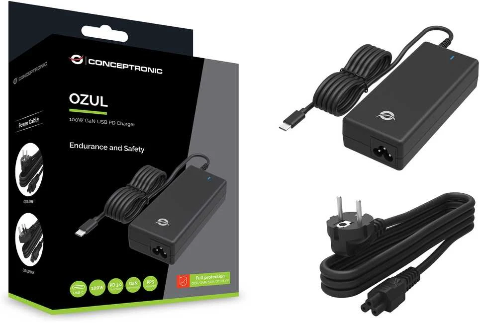 Carruzzo Conceptronic OZUL03BE maitinimo adapteris / inverteris Vidaus 100 W Juoda