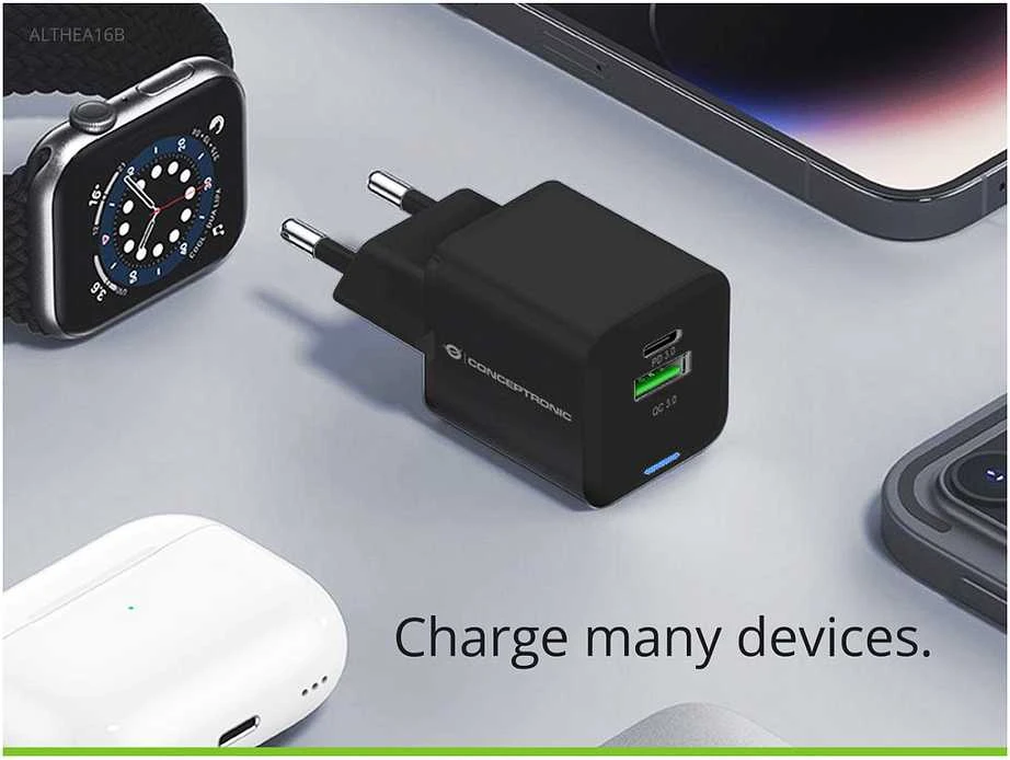 Įkroviklis Conceptronic ALTHEA16B GaN USB PD 1 USB-A 1 USB-C