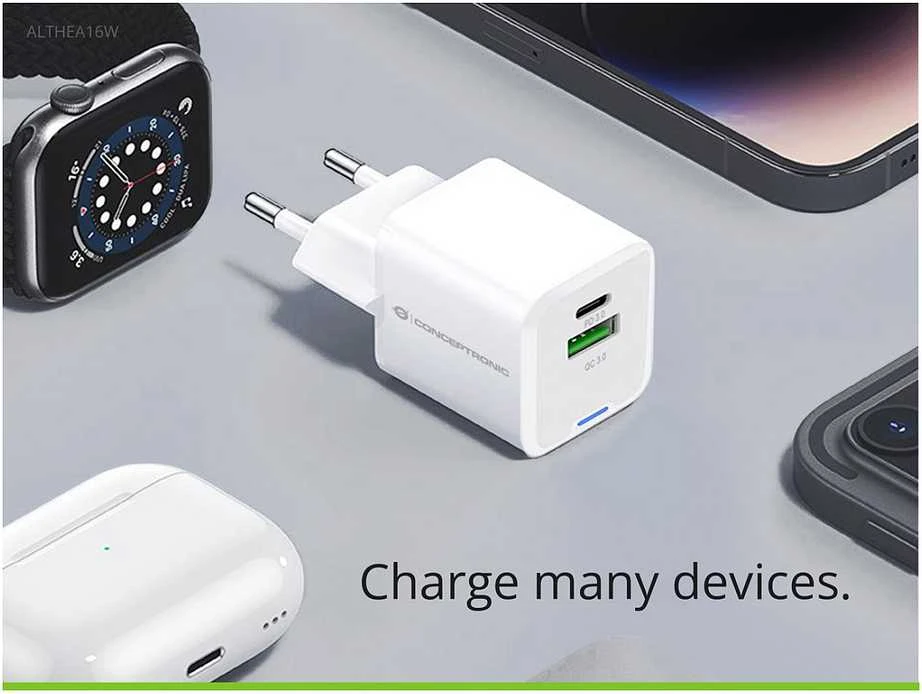 Įkroviklis Conceptronic ALTHEA16W GaN USB PD Szybka Universali 33W Balta
