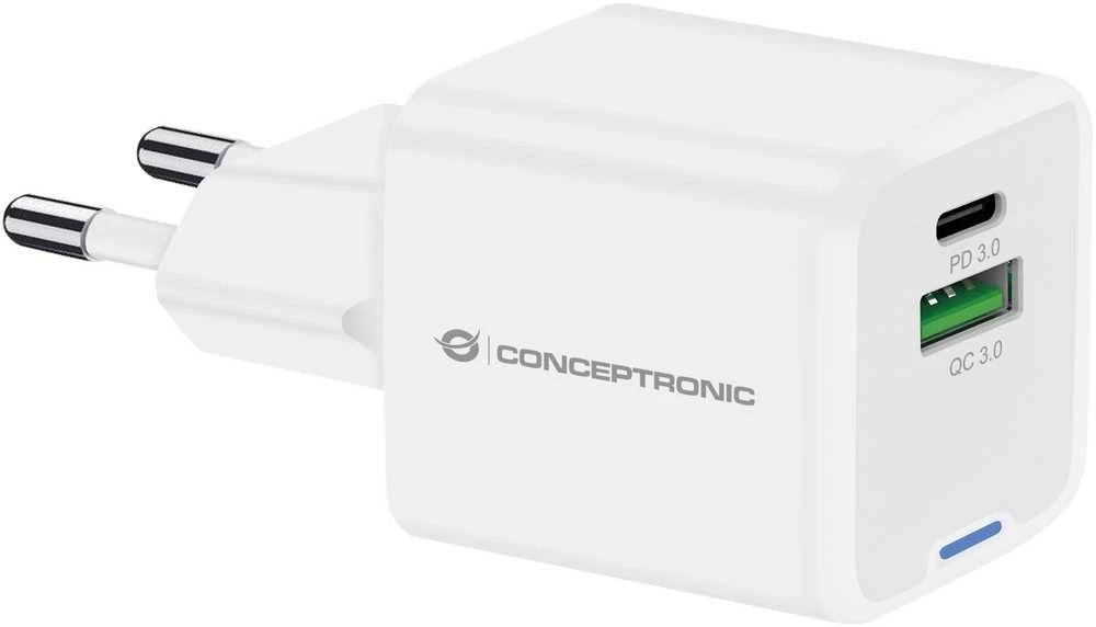 Įkroviklis Conceptronic kroviklis ALTHEA15W GaN USB PD 1x USB-A 1x USB-C 20W Baltas