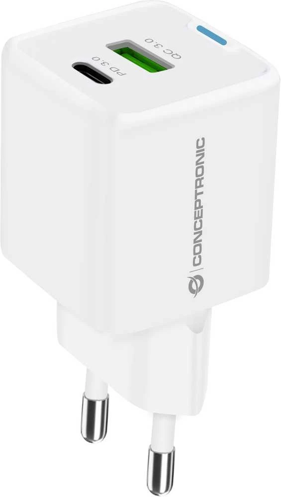 Įkroviklis Conceptronic kroviklis ALTHEA15W GaN USB PD 1x USB-A 1x USB-C 20W Baltas