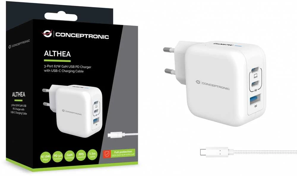 Carruzzo Conceptronic ALTHEA17W mobiliojo įrenginio kroviklis Universalus Balta AC Spartusis įkrovimas Vidaus