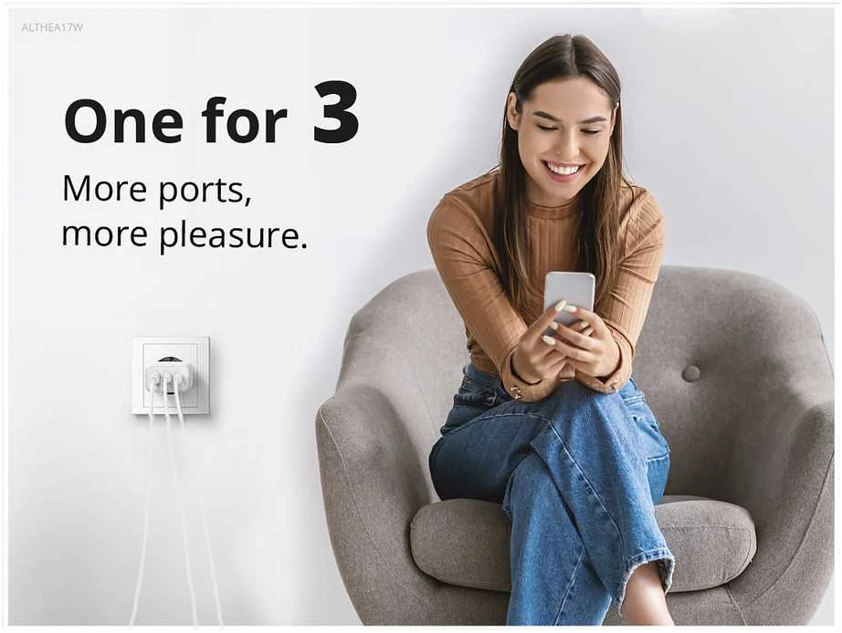 Carruzzo Conceptronic ALTHEA17W mobiliojo įrenginio kroviklis Universalus Balta AC Spartusis įkrovimas Vidaus