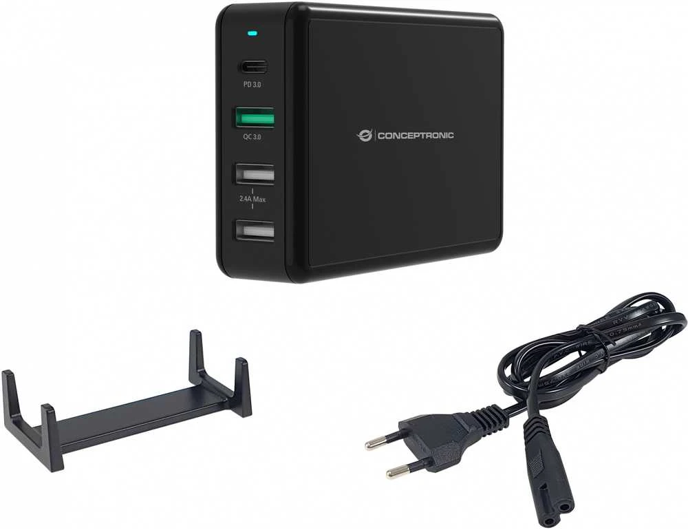 Carruzzo Conceptronic OZUL01B mobiliojo įrenginio kroviklis Universalus Juoda AC Spartusis įkrovimas Vidaus