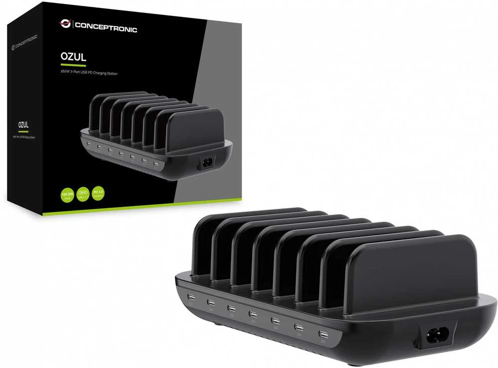 Conceptronic OZUL07B 160W įkrovimo stotelė su skyriais