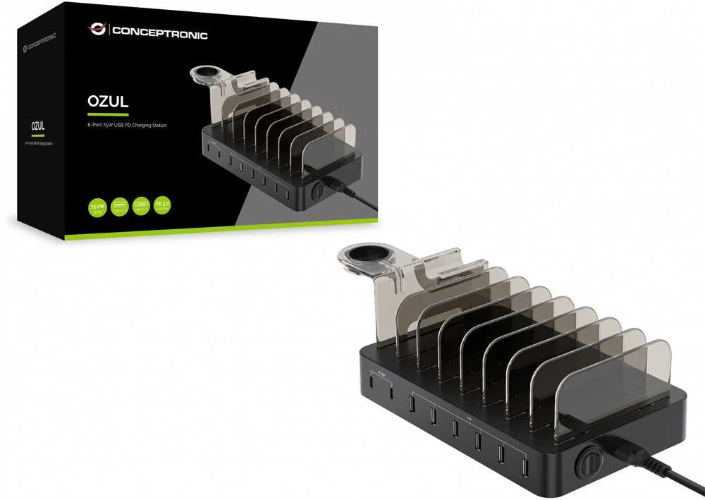 Carruzzo Conceptronic OZUL02B mobiliojo įrenginio kroviklis Universalus Juoda AC Vidaus