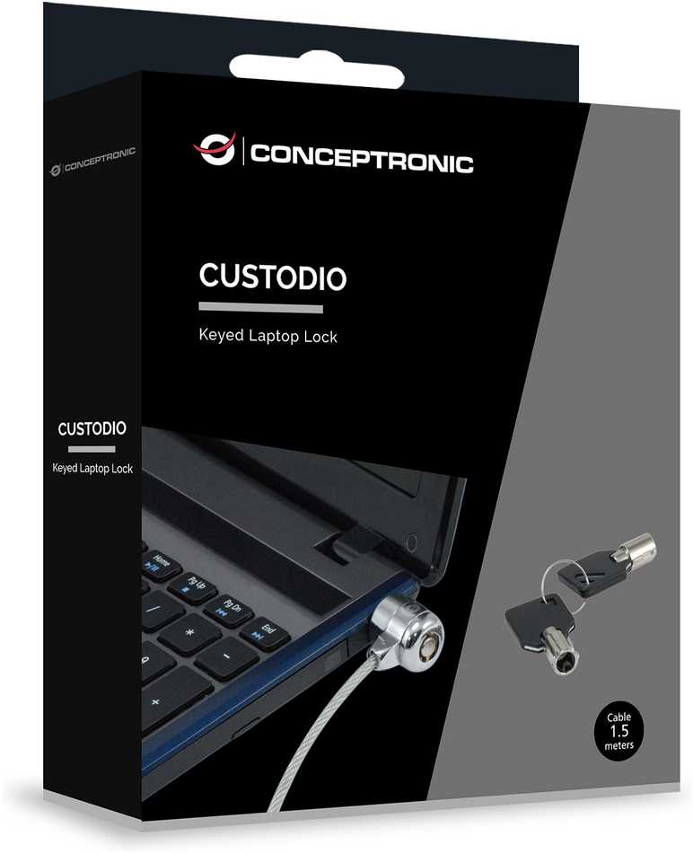 Organizatorius Conceptronic Conceptronic CNBSLOCK15 laido sagtis sidabrinė 1,5 m