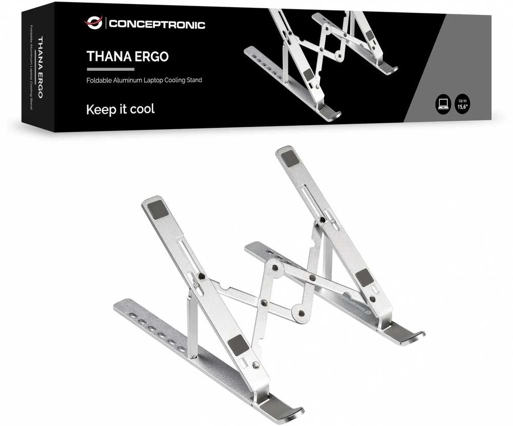 Conceptronic Conceptronic THANA04S stojak na notebooka Podstawka na notebooka Sidabrinė 39,6 cm (15.6'')