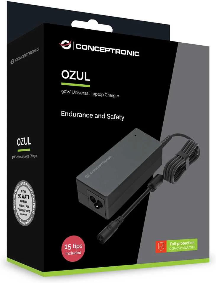 Carruzzo Conceptronic OZUL08B15 maitinimo adapteris / inverteris Vidaus 90 W Juoda