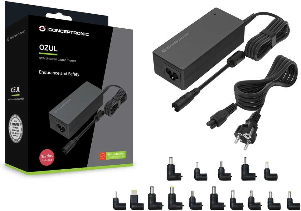 Conceptronic 90W adapteris su 15 keičiamų antgalių