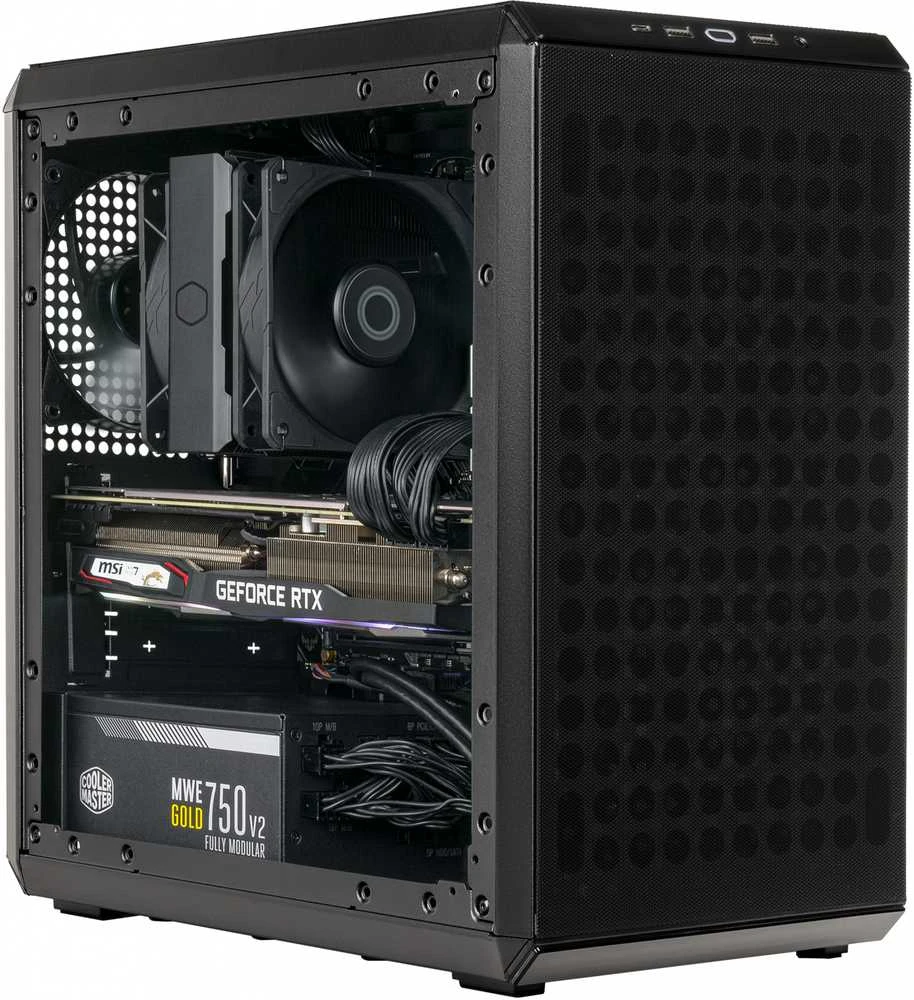 Cooler Master | Mini Tower kompiuterio dėklas | Q300L V2 | Juodas | Micro ATX, Mini ITX | Komplekte maitinimo blokas Nr