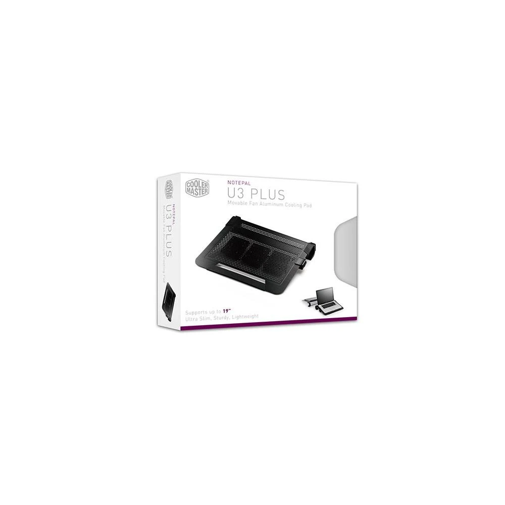Cooler Master NotePal U3 Plus nešiojamojo kompiuterio aušintuvas iki 19" 1,1kg, Juodas, 435 x 333 x 76 mm