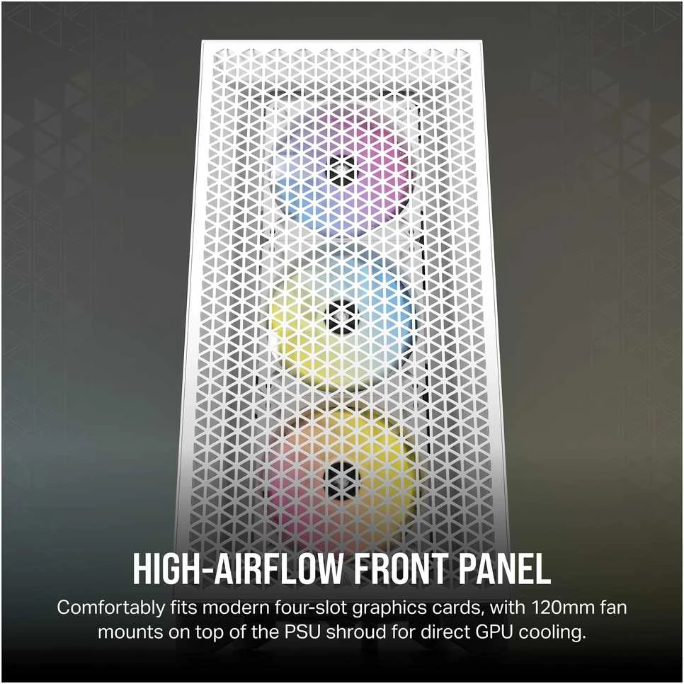 Corsair | RGB Tempered Glass PC Case | 3000D | Side window | Mid-Tower | Baltas