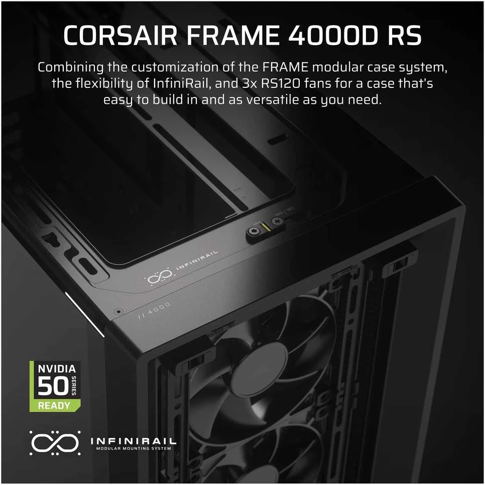 „Corsair“ kompiuterio korpusas | „Frame 4000D RS Modular“ | Juodas | Vidutinio dydžio bokštas