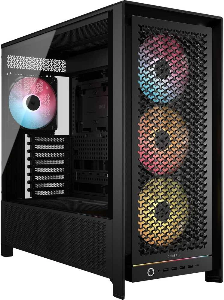 „Corsair Frame 5000D RS ARGB“ korpusas, vidutinio dydžio bokštas, E-ATX, RGB, grūdintas stiklas – Juodas