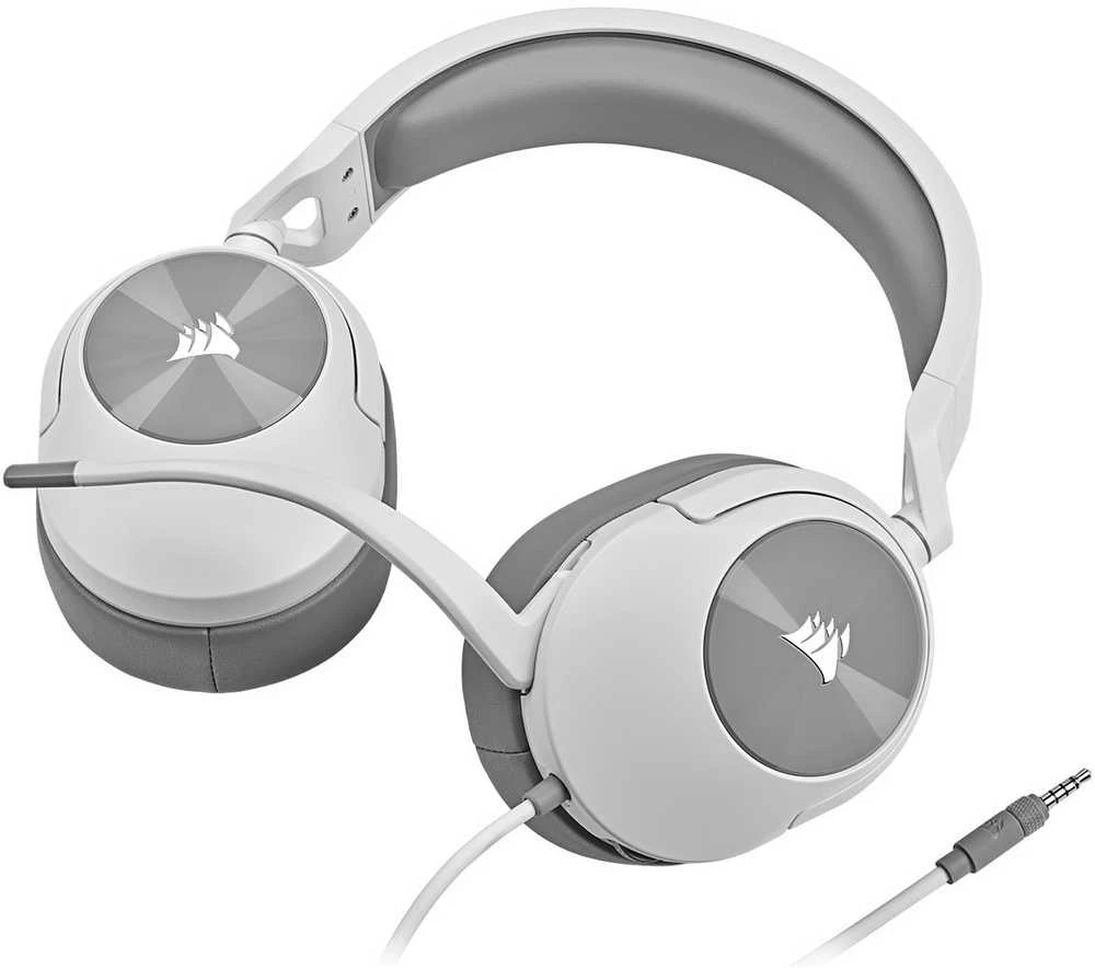 Corsair HS55  Stereo Ausinės Žaidimams mikrofonu, Baltos, su laidu, Noice canceling
