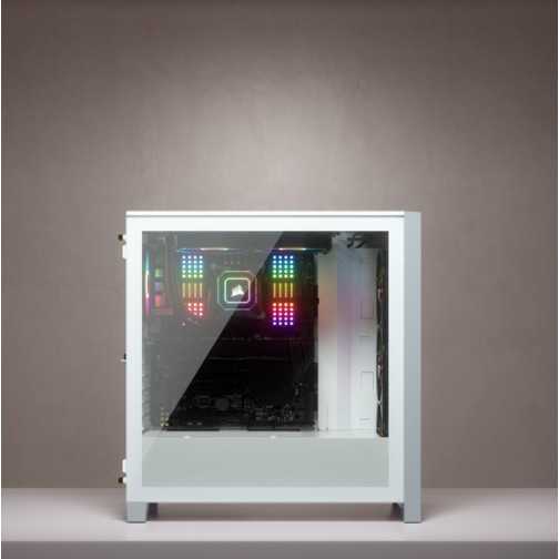 Korpusas Corsair iCUE 4000X RGB, tempered glass, baltas
