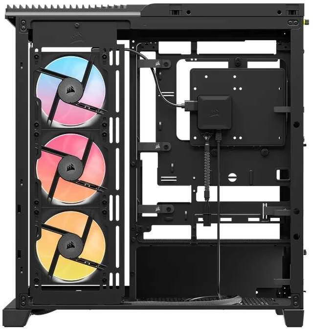 „Corsair FRAME 4500X LX-R RGB“ kompiuterio korpusas, „Mid-Tower“, E-ATX, grūdintas stiklas – Juodas