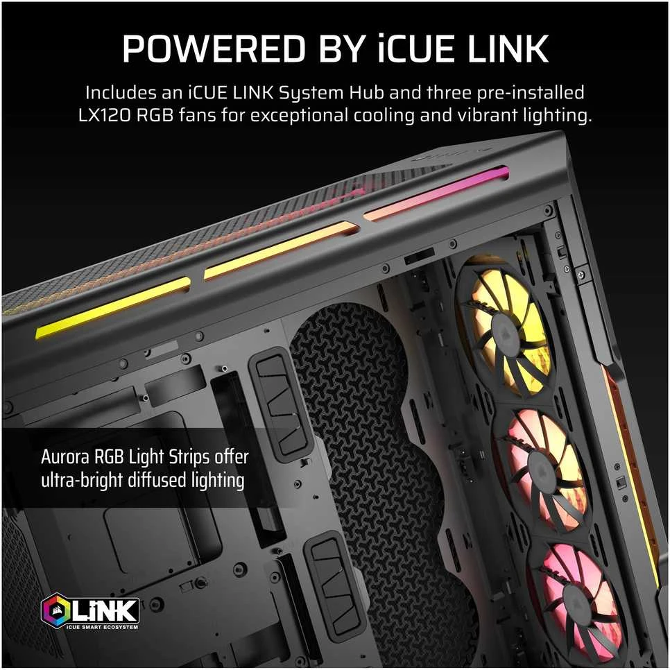 Corsair iCUE LINK 5000T LX RGB Midi Tower Juodas