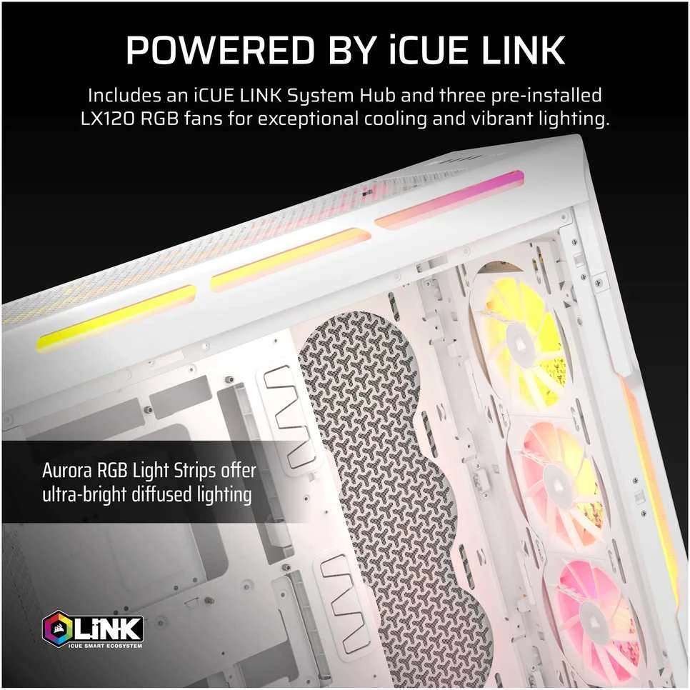 „Corsair iCUE LINK 5000T LX RGB Midi Tower“ Baltas