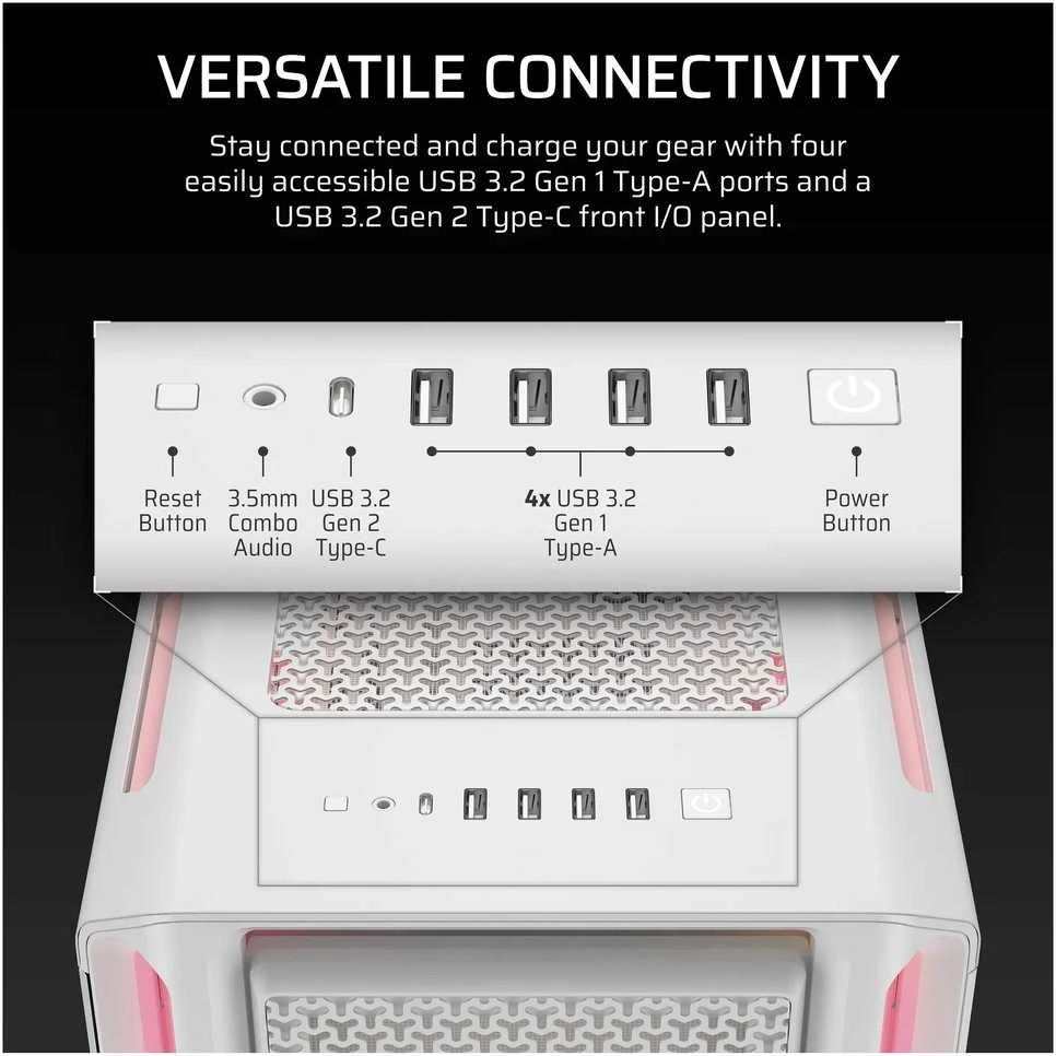 „Corsair iCUE LINK 5000T LX RGB Midi Tower“ Baltas