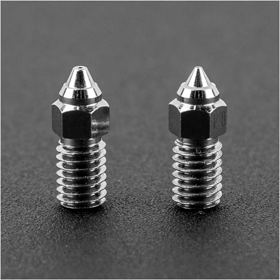 3D spausdintuvo purkštukų komplektas 2vnt (0.4mm ir 0.6mm) skirti ENDER-3V3SE ENDER-7 ir ENDER-5S1 varinio lydinio dengti nikeliu CREALITY