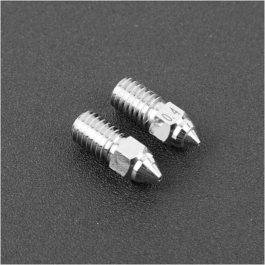 3D spausdintuvo purkštukų komplektas 2vnt (0.4mm ir 0.6mm) skirti ENDER-3V3SE ENDER-7 ir ENDER-5S1 varinio lydinio dengti nikeliu CREALITY