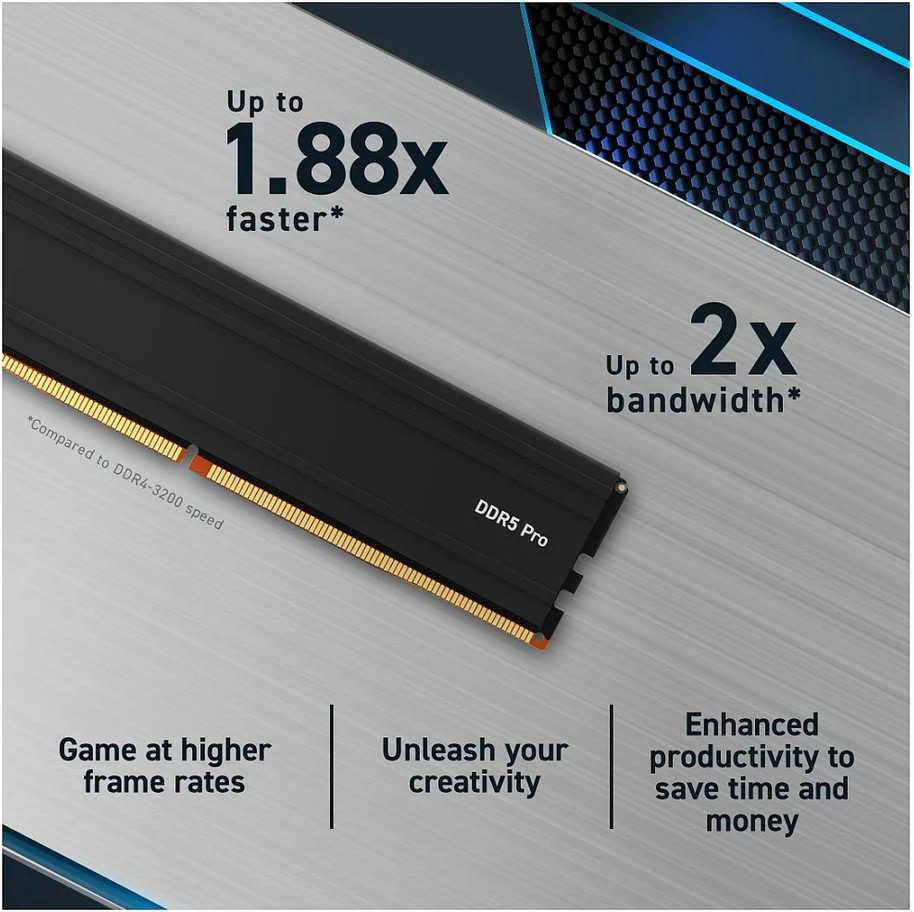 RAM Crucial Pro 32GB [2x16GB 6000MHz DDR5 CL48 UDIMM]