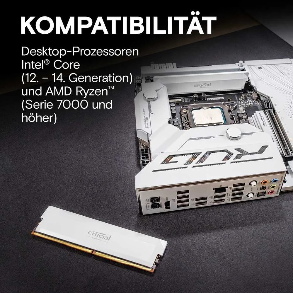 RAM Crucial Pro Overclocking 32GB [2x16GB 6000MHz DDR5 CL36 UDIMM] balta
