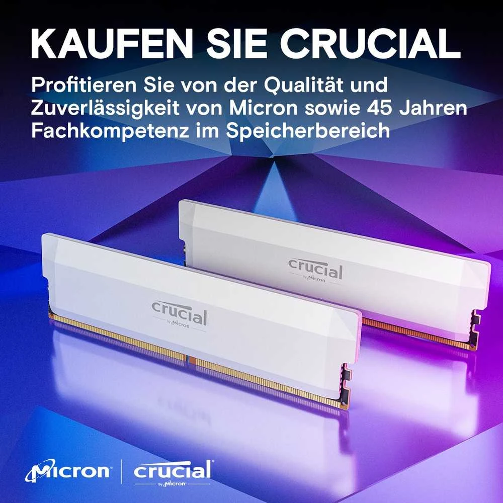 RAM Crucial Pro Overclocking 32GB [2x16GB 6000MHz DDR5 CL36 UDIMM] balta
