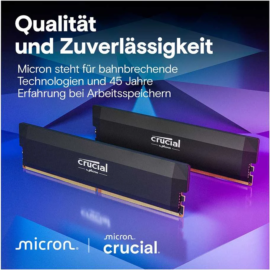 RAM „Crucial Pro“ spartinimo atmintis, 64 GB [2 x 32 GB 6000 MHz DDR5 CL40 UDIMM]