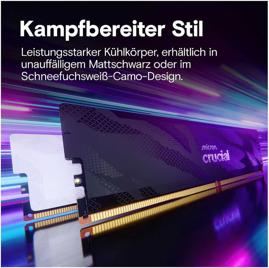 RAM „Crucial Pro Overclocking“ 32 GB [2 x 16 GB 6400 MHz DDR5 CL32 UDIMM] balta