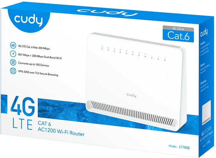 Cudy TST LT700E maršrutizatorius AC1200 4G LTE
