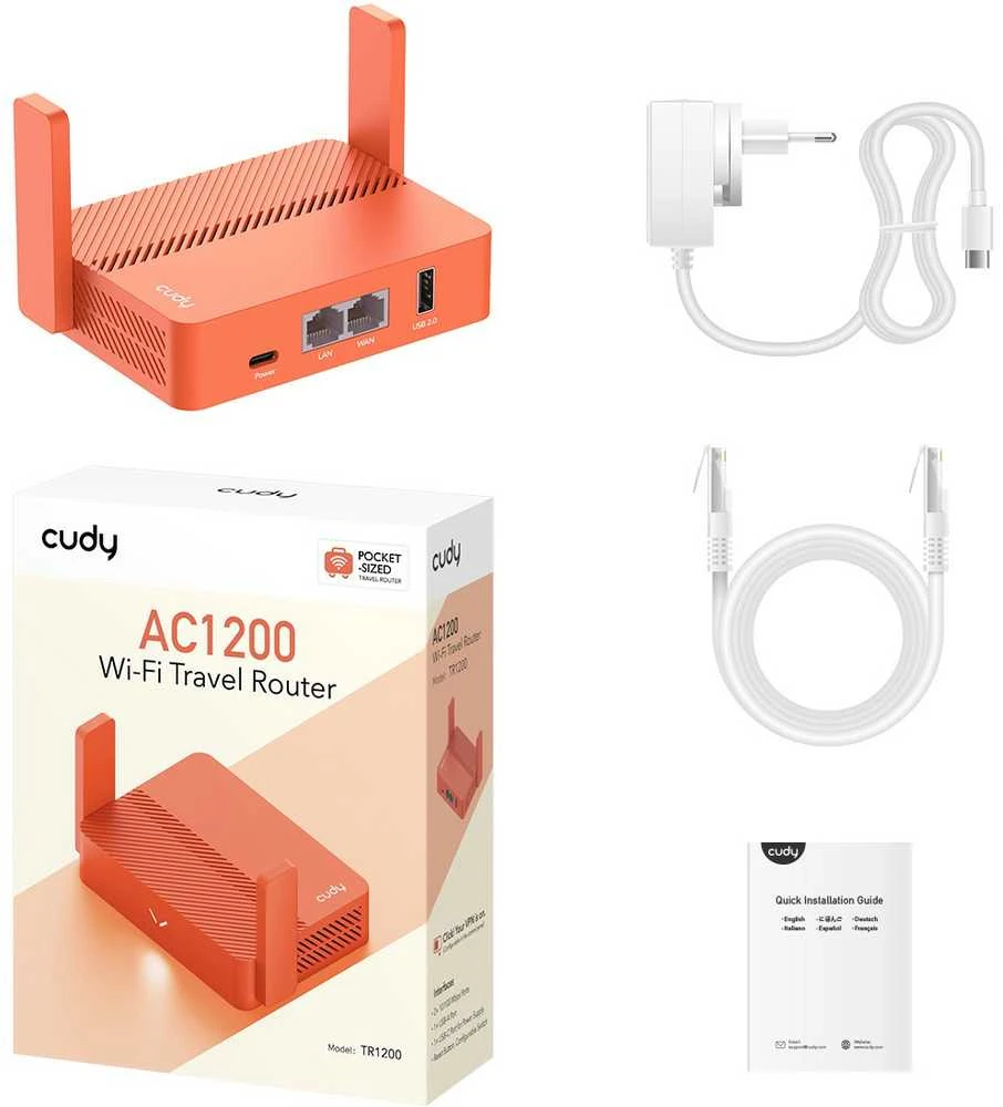 Belaidis Maršrutizatorius - Cudy AC1200 Fast Ethernet Oranžinis