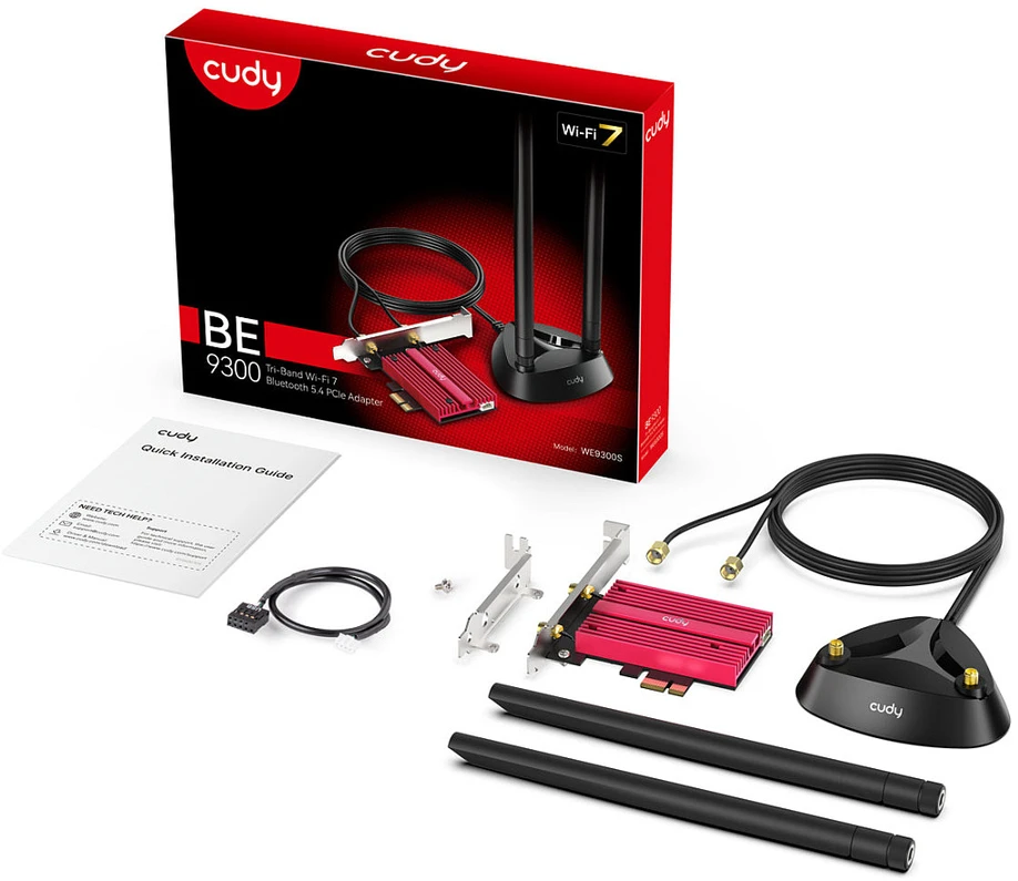 Cudy WE9300S tinklo plokštė Vidinis WLAN / „Bluetooth“ 5765 Mbit/s